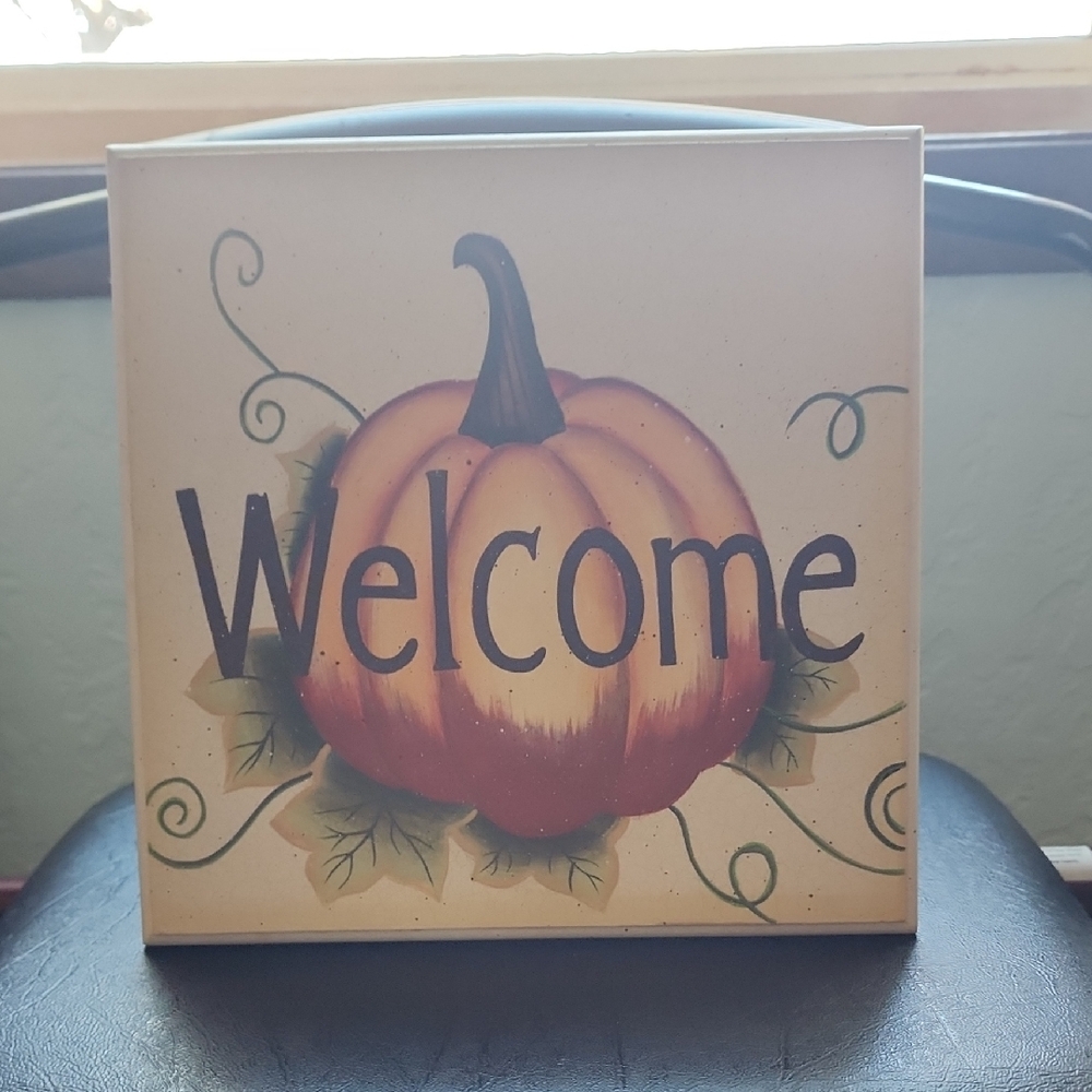 Welcome Pumpkin Wall Art
